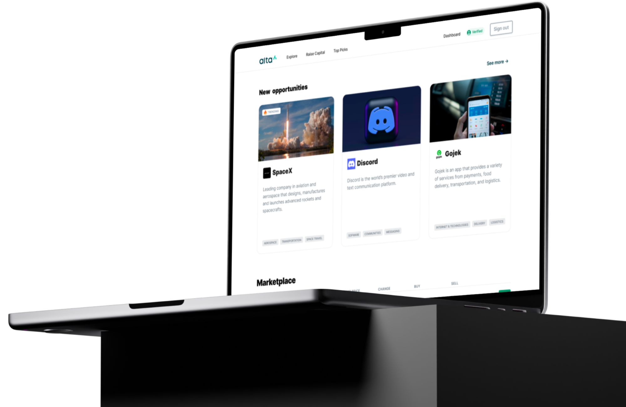 Get Started! Sign-up and start exploring Alta